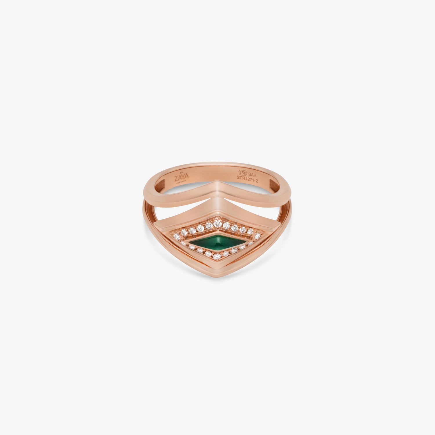 Lumira Delights Halo Ring - Green Agate