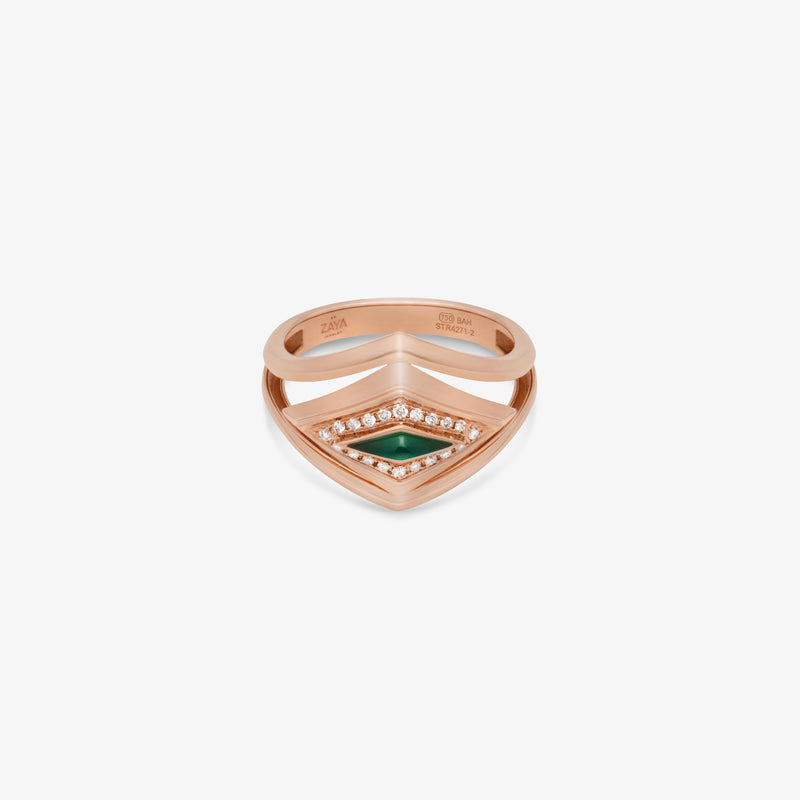 Lumira Delights Halo Ring - Green Agate