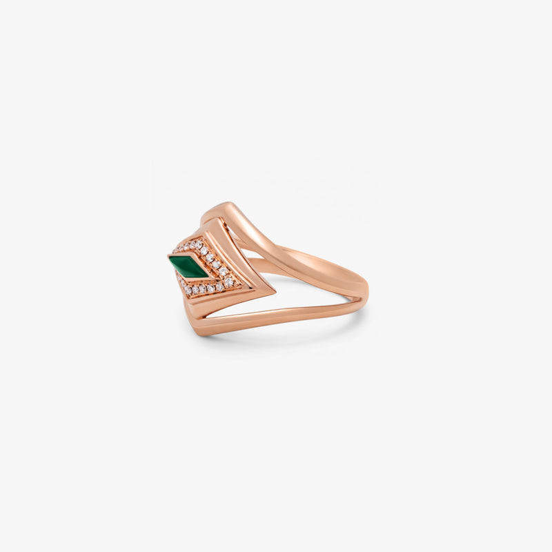 Lumira Delights Halo Ring - Green Agate