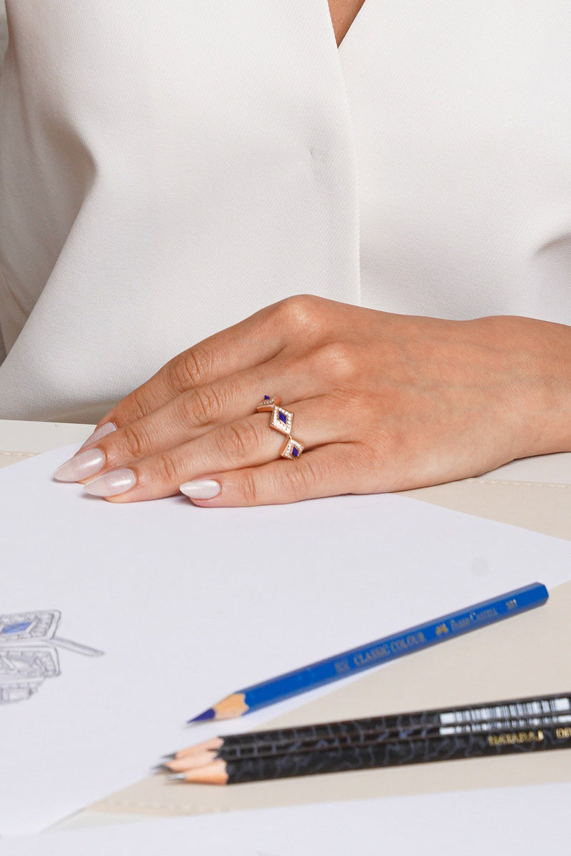 Lumira Bleu Triple Motif Ring