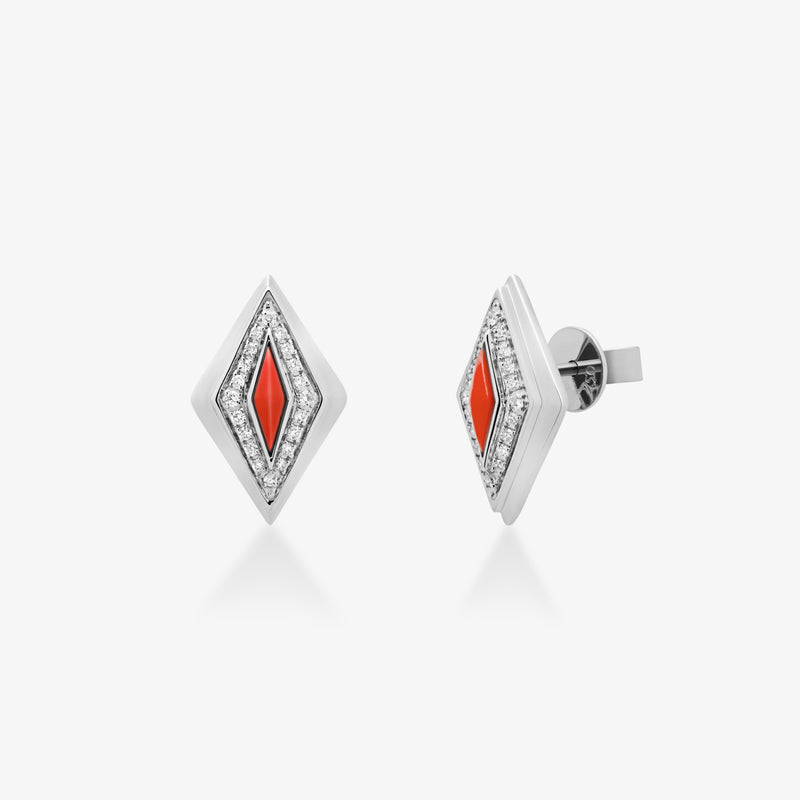 Lumira Delights Stud Earrings - Coral